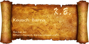 Keusch Barna névjegykártya