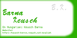 barna keusch business card